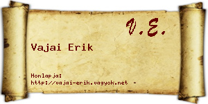 Vajai Erik névjegykártya